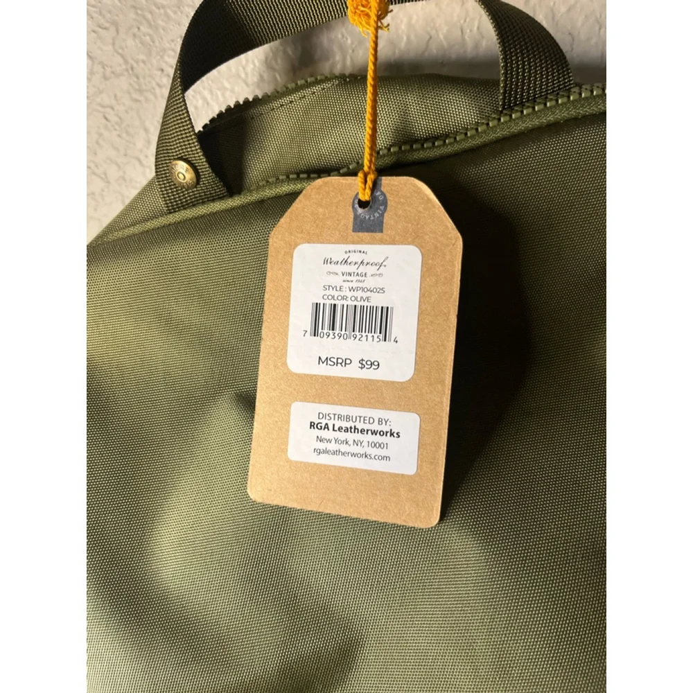NWT Weatherproof Vintage Olive Green 17” Backpack
